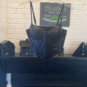 Black Say What corset top never worn Size L PADDED